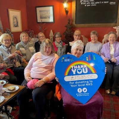 A group of women fundraising in the community